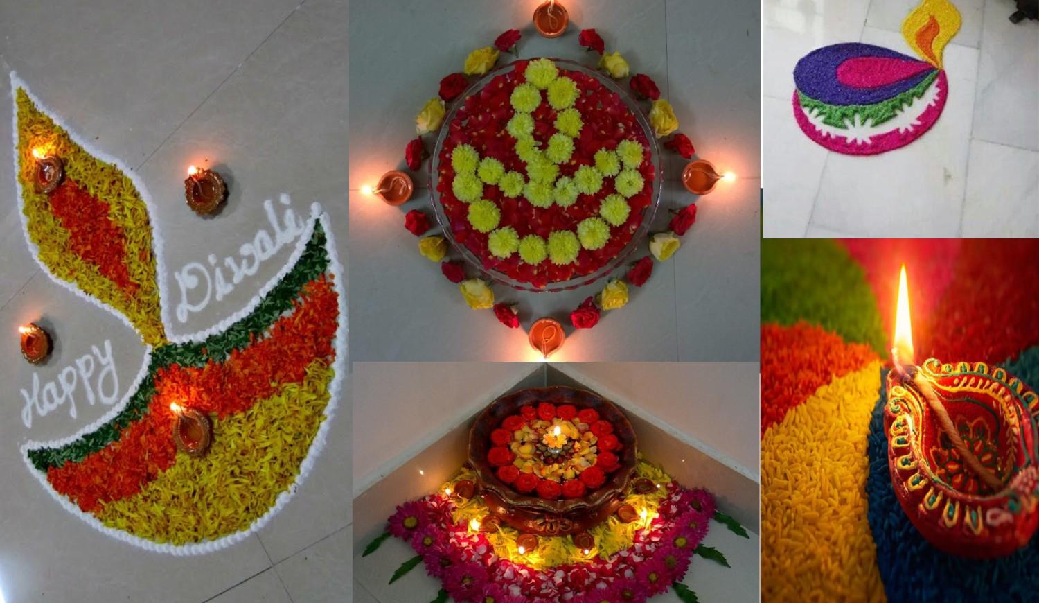 Diya and Floral Patterns